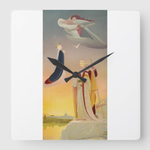 Reloj Cuadrado El Papa de Roma, Virgen María y Jesús