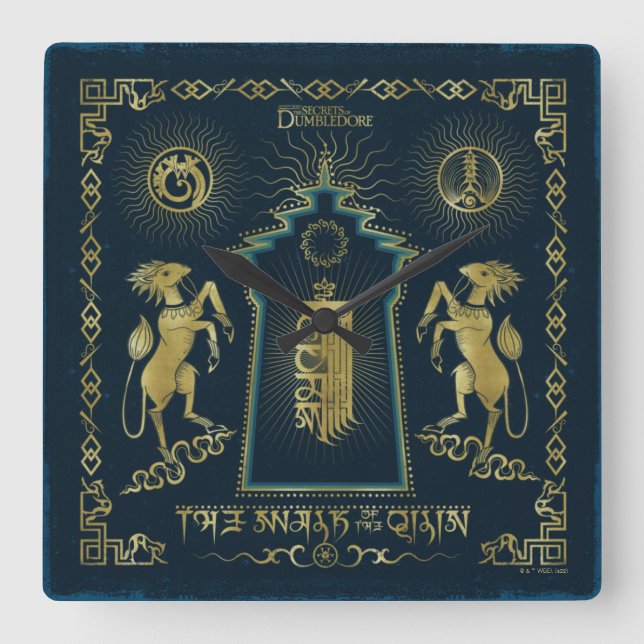 Reloj Cuadrado El paseo del tapiz de la torre dorada Qilin (Anverso)