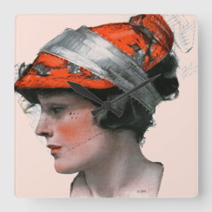 Reloj Cuadrado El perfil de la mujer