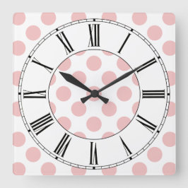 Reloj Cuadrado El Polka Rosa Dots Girly