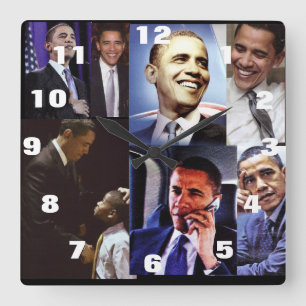 RELOJ CUADRADO EL PRESIDENTE ESTADOUNIDENSE BARACK OBAMA