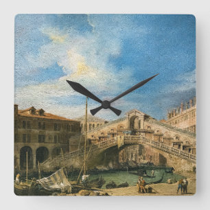 Reloj Cuadrado El Puente de Rialto desde el Sur por Canaletto