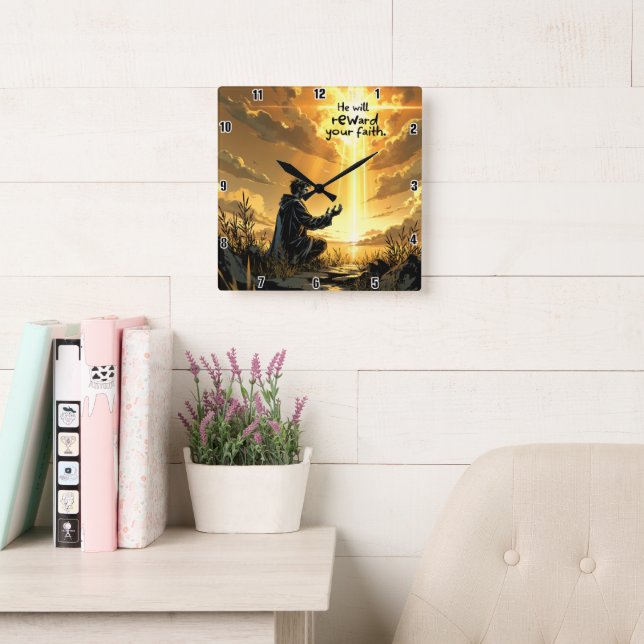 Reloj Cuadrado Él recompensará tu fe (Sala de lectura)