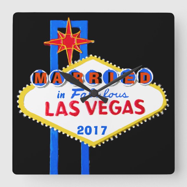 Reloj Cuadrado El recuerdo Boda de Las Vegas (Anverso)