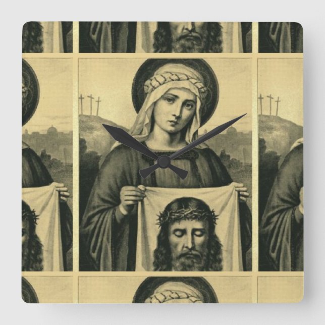 Reloj Cuadrado El Santo Rostro De Jesús (Anverso)