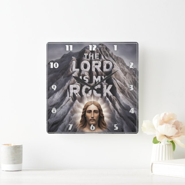 Reloj Cuadrado El Señor Es Mi Rock: Salmo 18:2 (Hogar)
