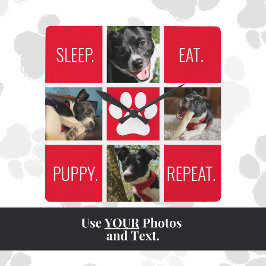 Reloj Cuadrado El sueño de un perro lindo come de nuevo el amante