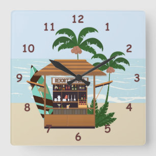 Reloj Cuadrado El Summertime Resort Tiki Bar at the Beach