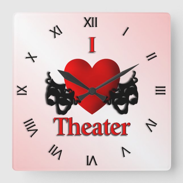 Reloj Cuadrado El Teatro del Corazón Rosa (Anverso)