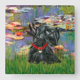 Reloj Cuadrado El terror escocés en los lirios de Monet