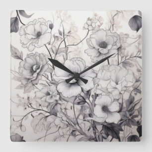 Reloj Cuadrado El tiempo puede ser blanco y negro