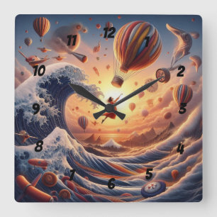 Reloj Cuadrado El viaje de Dream Weaver: globos de aire caliente