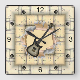 Reloj Cuadrado Elec Guitar~Breaking Through~Strange Sheet Music~