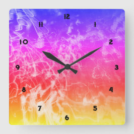 Reloj Cuadrado Electric Light Lines Gradient Abstract Modern.