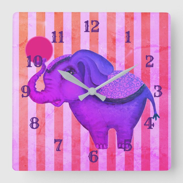 Reloj Cuadrado Elefante Circus (Anverso)