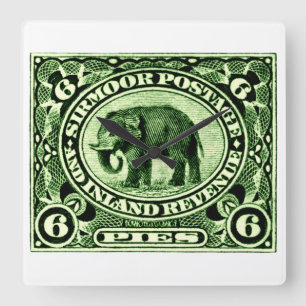 Reloj Cuadrado Elefante de los Estados del Príncipe Indio 1895