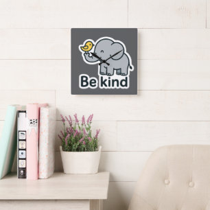 Reloj Cuadrado elefante lindo y pegatina de aves