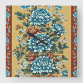 Reloj Cuadrado Elegancia de crisantemo