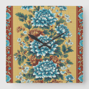 Reloj Cuadrado Elegancia de crisantemo