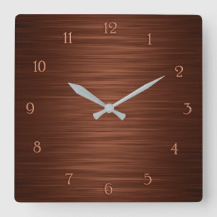 Reloj Cuadrado Elegant brown shaded wall clock