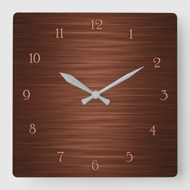Reloj Cuadrado Elegant brown shaded wall clock (Anverso)