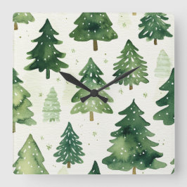 Reloj Cuadrado Elegant Christmas Wall Clock – Festive Winter Time