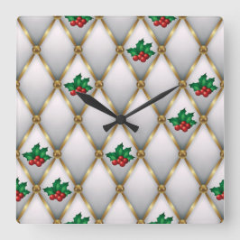 Reloj Cuadrado Elegant Christmas Wall Clock – Festive Winter Time
