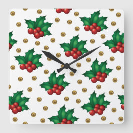 Reloj Cuadrado Elegant Christmas Wall Clock – Festive Winter Time