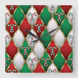 Reloj Cuadrado Elegant Christmas Wall Clock – Festive Winter Time