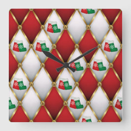 Reloj Cuadrado Elegant Christmas Wall Clock – Festive Winter Time