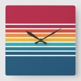 Reloj Cuadrado Elegant Colorful Stripes Pattern 