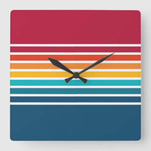 Reloj Cuadrado Elegant Colorful Stripes Pattern