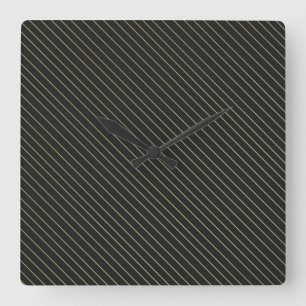 Reloj Cuadrado Elegant Gold Stripes Square Wall Clock