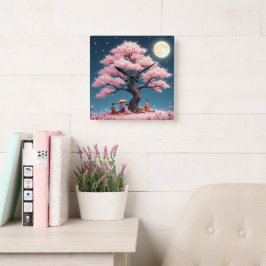 Reloj Cuadrado Elegant Hanami Cherry Blossom Wall Clock