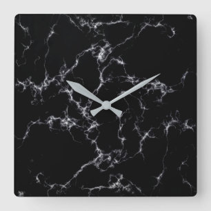Reloj Cuadrado Elegant Marble style4 - Black and White