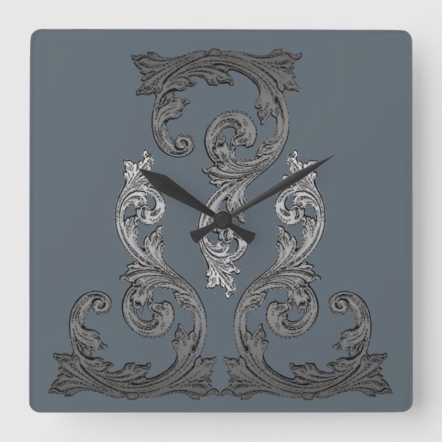 Reloj Cuadrado Elegant Ornate Goth Design (Anverso)