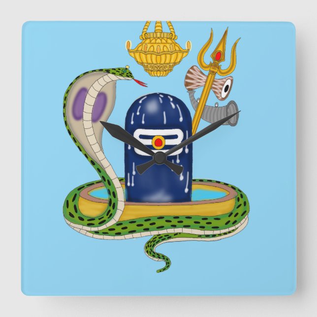 Reloj Cuadrado Elegant Shivlingam Clock – Divine Timepiece for Sp (Anverso)