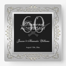 Elegante aniversario de Boda plateado 60.