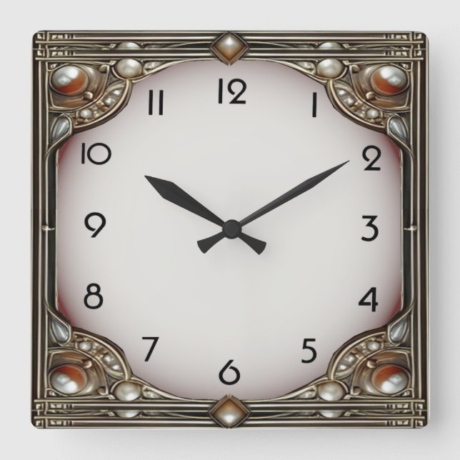 Reloj Cuadrado Elegante Art Deco (Anverso)