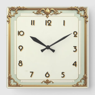 Reloj Cuadrado Elegante Art Déco