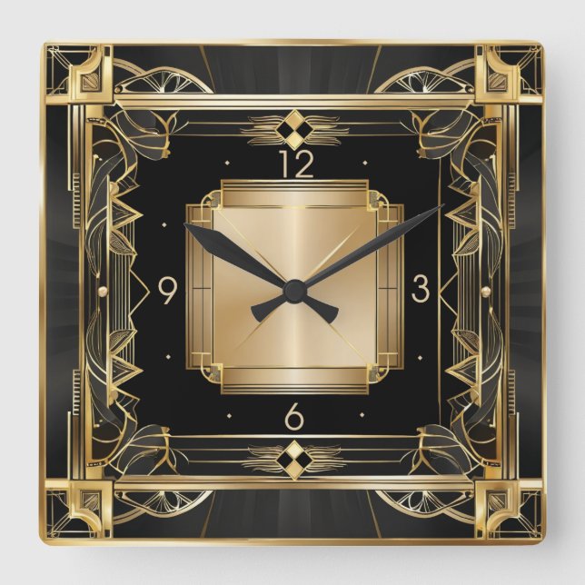 Reloj Cuadrado Elegante Art Déco (Anverso)