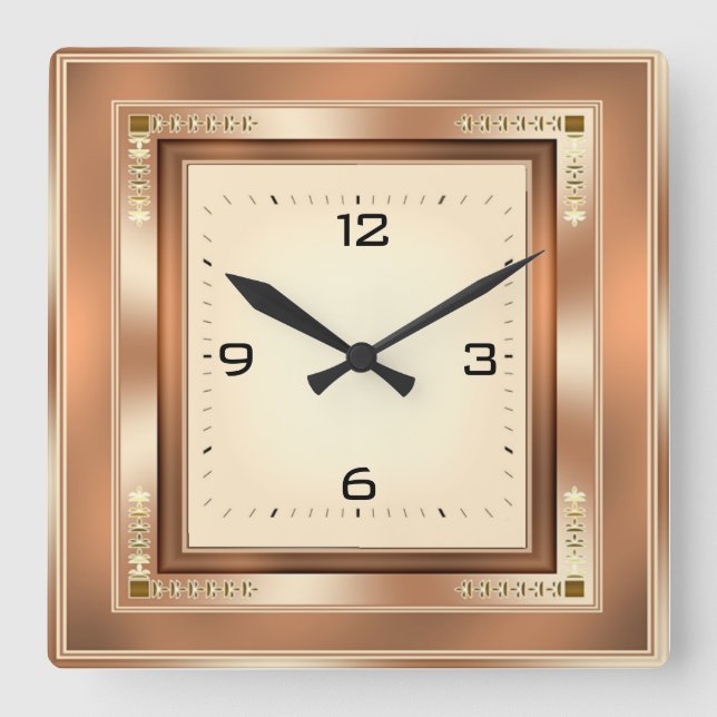 Reloj Cuadrado Elegante Art Deco (Anverso)