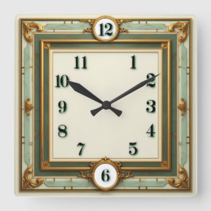 Reloj Cuadrado Elegante Art Deco 
