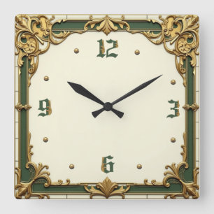 Reloj Cuadrado Elegante Art Deco
