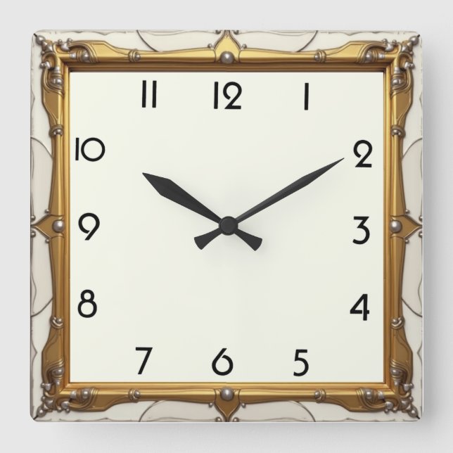 Reloj Cuadrado Elegante Art Deco (Anverso)