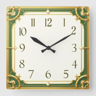 Reloj Cuadrado Elegante Art Déco