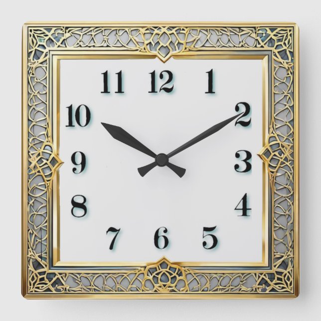 Reloj Cuadrado Elegante Art Deco (Anverso)