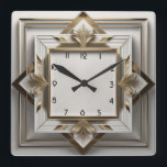 Reloj Cuadrado Elegante Art Deco<br><div class="desc">Gran diseño de reloj. Te encantará como a otros. Tenga la libertad de usar este diseño para otro producto que desee o para el personalizar y agregue su texto. Sígueme por más. Gracias. Que tengas un buen día.</div>