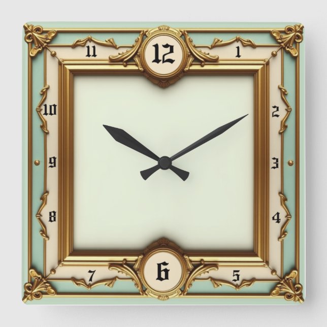 Reloj Cuadrado Elegante Art Déco (Anverso)