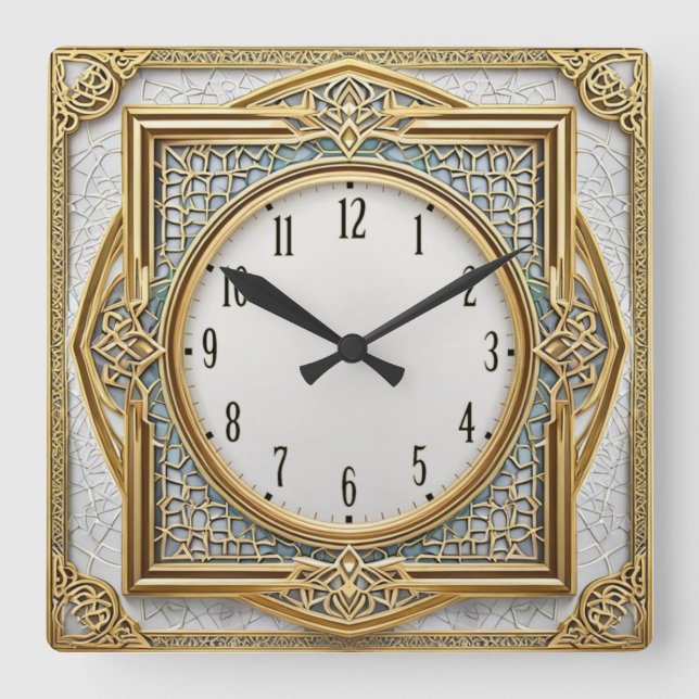 Reloj Cuadrado Elegante Art Déco (Anverso)